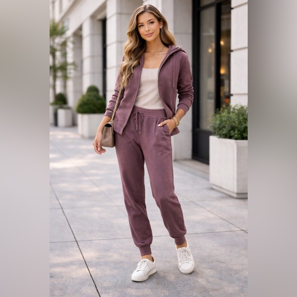 Freely Pants - Freely Mauve Cozy Joggers Elevated Lounge Athleisure Workout